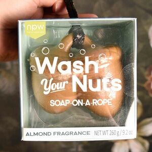 Novelty gag gift - "Wash Your Nuts" soap on a rope by NPW